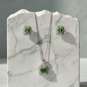 Green Stone Jewelry Set - Exact Scale Vogue Luxury
