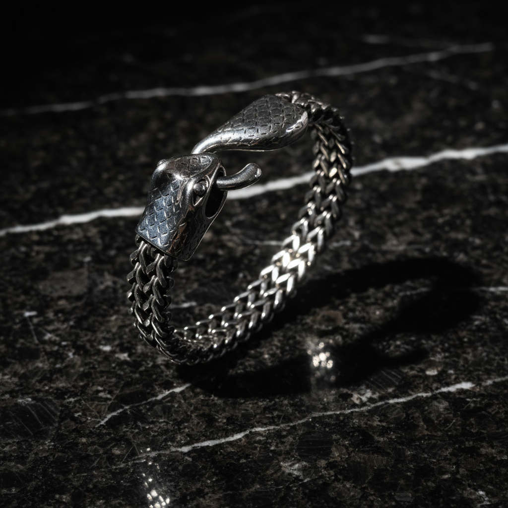 Ανδρικό Βραχιόλι Ατσάλι Ουροβόρος Όφις