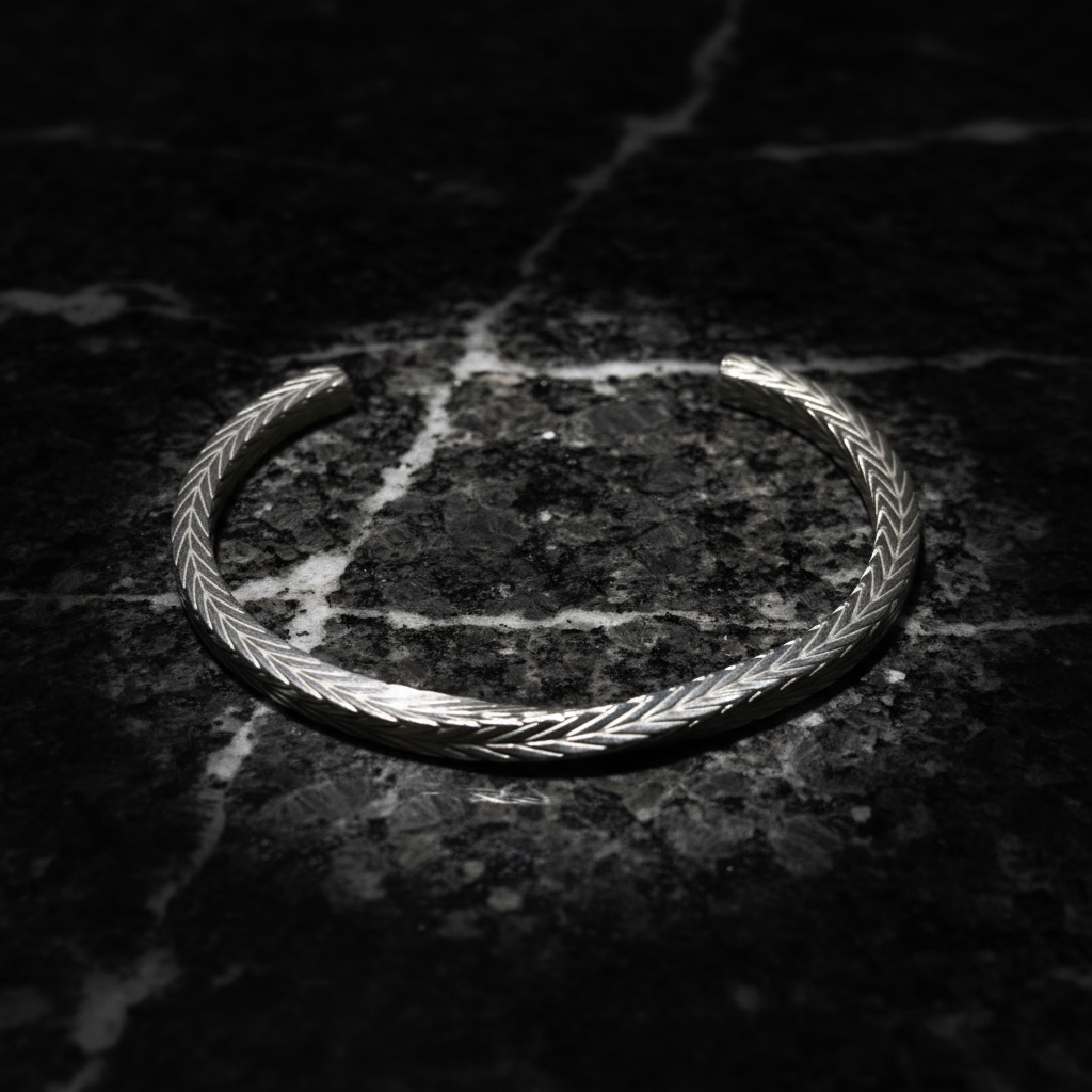 Ανδρικό Χειροπέδα Ατσάλι VISETTI - Τετραγωνισμένο Σχέδιο