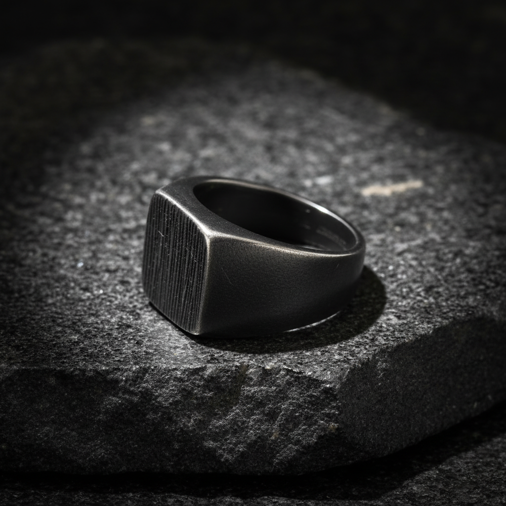 Ανδρικό Δαχτυλίδι Μαύρο - Δεύτερη Γωνία