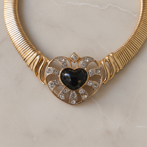 Old Money Heart Necklace - Marble Background