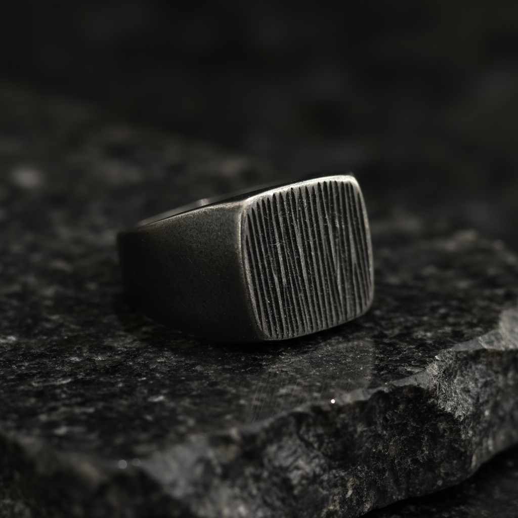 Ανδρικό Δαχτυλίδι Ατσάλι Visetti - Vintage Textured Design
